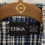 90s Blue Plaid Texture Tank Top Button Up Women's Size Small Photo 3