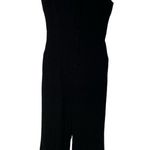 Derek Lam 10 Crosby Size 2 Button Front Cropped Jumpsuit Black Crepe Wide Leg Photo 1