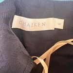 Chaiken Dark Navy Short Puff Sleeves Patterned Casino Wrap Halter Top Size 6 Blue Photo 8