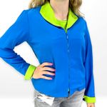 90s DRAPERS AND DAMONS Blue Green Matching Shirt Jacket Set Photo 1