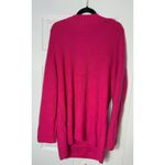 Lucky Brand Hot Pink Ribbed V-Neck Textured Oversized Knit Sweater Women’s XL Photo 7