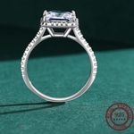 Sterling Silver SIZE 7 925 3CT Emerald Cut Sparkling Water Drop Shape Rings Photo 4