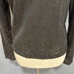 Dana Buchman Black and gold semi-sheer sparkle top going out NYE holidays bling party, Size M Photo 4