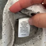 J.Jill Gray Tunic 3/4 Sleeve Top with White Eyelet Hem Photo 3