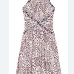 L'Agence L’AGENCE Dress Clio Shirred Silk Floral Knee Length in Ivory Photo 2