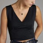 Anthropologie  Maeve Large Black Button Side Crop Top Vest XS Photo 2