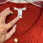 Forever 21  I LOVE H81 Cardigan Womens large Red Cropped Cable Knit  3/4 Sleeves Photo 2