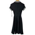 Unique Vintage NEW  1950s Dovima Swing Dress Black & Houndstooth XS Rockabilly Photo 8