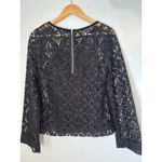 Lace Crochet Top With Velour Collar Black Small Whimsy Goth Biker Photo 4