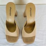 Jeffrey Campbell  Ninety square toe platform sandal in tan. Size 8 Photo 4