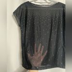 Black Sheer Ombre Glitter Dot Top Medium Photo 4