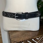 Studded Belt Women's S/M Black Silver Rhinestone Western Fashion‎ Buckle Photo 1