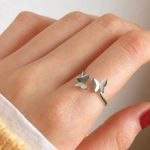 Boutique Silver Butterfly Ring Photo 0