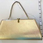 Vintage Metallic Gold Evening / Special Occasion Clutch Purse Handbag Wristlet Photo 6