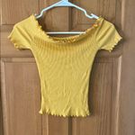 Charlotte Russe Size XS Yellow Ribbed Off-Shoulder Top Teen Girl Photo 2