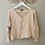 Urban Outfitters  Long Sleeve Button Up Top Cream Sz Small Photo 0
