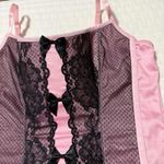 Victoria's Secret Victoria’s Secret Corset Style Tank Top Sz M Medium Pink With Black Lace Photo 4