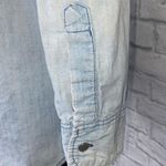 Old Navy button down washed denim top white/blue women sz S Photo 5