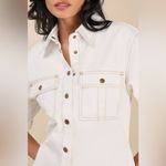 Lulus  Renske White Denim Button-Front Mini Dress Photo 2