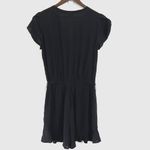 Ann Taylor  LOFT Women‎ Size XS Black Romper Cap Sleeve V-Neck Front Clasp Button Photo 1