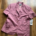 Tribal Womens 16 Mauve Pink Linen Blazer Three Button SHort Sleeve Career NEW Photo 0