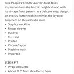 Free People NWT French Quarter Wrap Dress Black Ivory Floral Small Retail $128 Photo 9