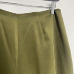 FLORES & FLORES Wide Leg Dress Pants Green Size 10 NEW 100% Silk Designer Career Photo 1
