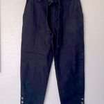 Who What Wear NWOT  Black Tie Waist Button Ankle Tapered Pant Size 6 Photo 0