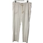 Roxy Women's Oceanside Board Riders Beach Pants Size L Cream Beige Linen Blend Photo 2