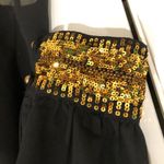 New Glory Black sheer blouse with Gold Sequins & Split Sleeves L Photo 4