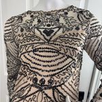 CHANG YUANRUIXIA black sequin mesh long sleeve contrast sexy top dress G1 Size M Photo 1