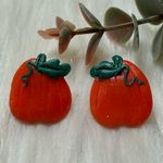 Pumpkin Soft clay Earrings Orange Photo 1