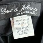 Dave and Johnny  100% Silk Asymmetrical hem black Dress Size 1/2 beaded 90s Y2K Photo 4