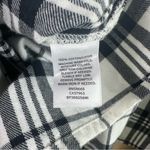 BP Cropped Black and White Plaid Button Down Flannel Shirt Photo 6