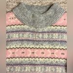 Jeffrey Rogers 1980’s100% Wool Cozy Pink/Gray Snowflake Christmas sweater S M Pink Size M Photo 2