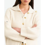 Nili Lotan Deryl Cashmere Cardigan Sweater M Ribbed Raglan Sleeve Oversized Boxy Gold Size M Photo 2