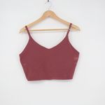 Athleta  Burgundy Red V Neck Cropped Tank Top Size XL BCI Certified Photo 1