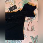 Sincerely Jules NWT  Black Velvet Y2K 90s Bow Crop Top Womens Blouse Photo 2
