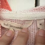 Soft Surroundings  Sweatshirt Hoodie Boxy Coral Orange 1/2 Sleeve Size Medium Photo 7