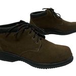 Lands' End women's ankle boot lace up hiking outdoor suede brown 10B Outdoor Photo 0