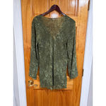 Victoria's Secret Vtg Victoria’s Secret Sheer Leopard Print Tunic Top Green Long Sleeve Cover-Up Photo 3