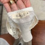 Illa Illa Cream Crochet Lace-Up Blouse Photo 5