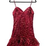 Lulus Lavish Lifestyle Burgundy Embroidered Ruffled Mini Dress Tulle Tutu Size L Photo 1