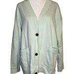 Vince . light seafoam blue long sleeve cotton cardigan size M Photo 0