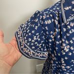 Max Studio  Dress Midi Butterfly Print Flutter Sleeve Tiered Ruffle Blue Pink Photo 2