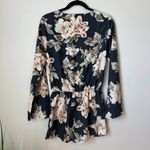 Lulus  Prairie Daydream Washed Navy Blue‎ Floral Print Romper Size Small Photo 8