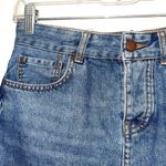 ASOS 100% Cotton Dark Wash Frayed Hem Micro Mini Denim Skirt Photo 1