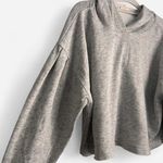 Free People Movement Grey Pleated Balloon Sleeve Hoodie – Small Photo 1