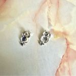 Silver tone owl post earrings Photo 3