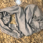 Halara  Knit Fringe Gray Scarf Soft Long‎ Winter Basic Photo 0
